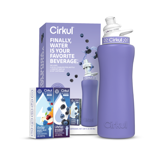 32oz. Matte Periwinkle Stainless Steel Bottle Starter Kit W7